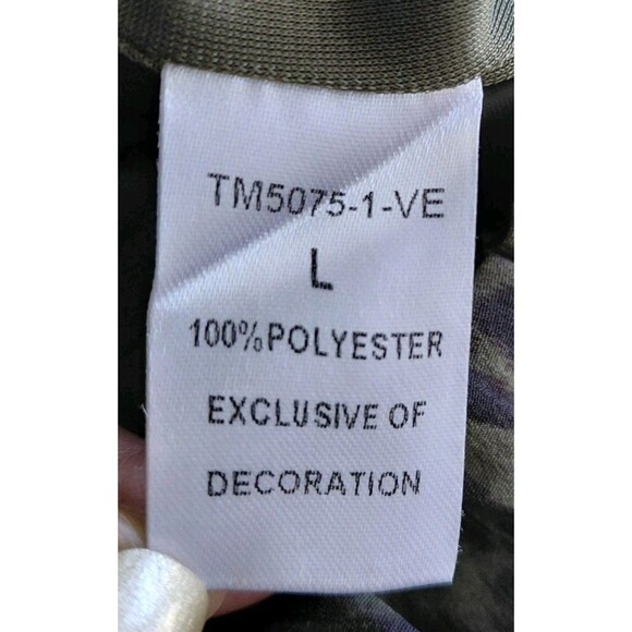 Anthropologie THML Size L Olive Green Animal Print Sleeveless Mock Neck Blouse - Picture 6 of 10